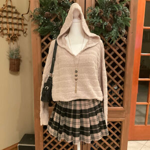 Marled Reunited Clothing Textured Knit Hoodie Sweater Women’s XL granola cozy